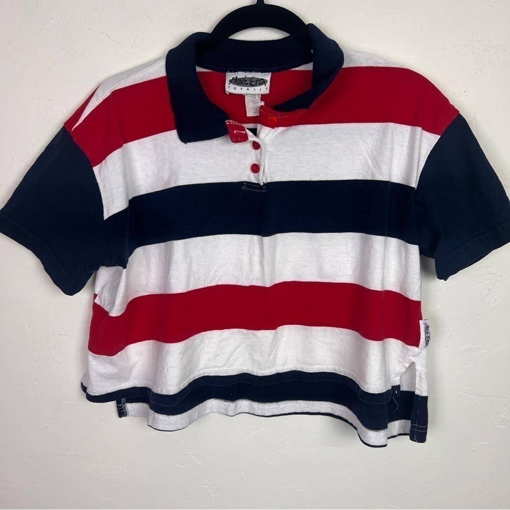 Vintage Flag USA cropped polo shirt